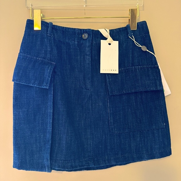 NWT Haveone Womens Blue Jean skirt.   Size Med. Super Cute. - Picture 2 of 7